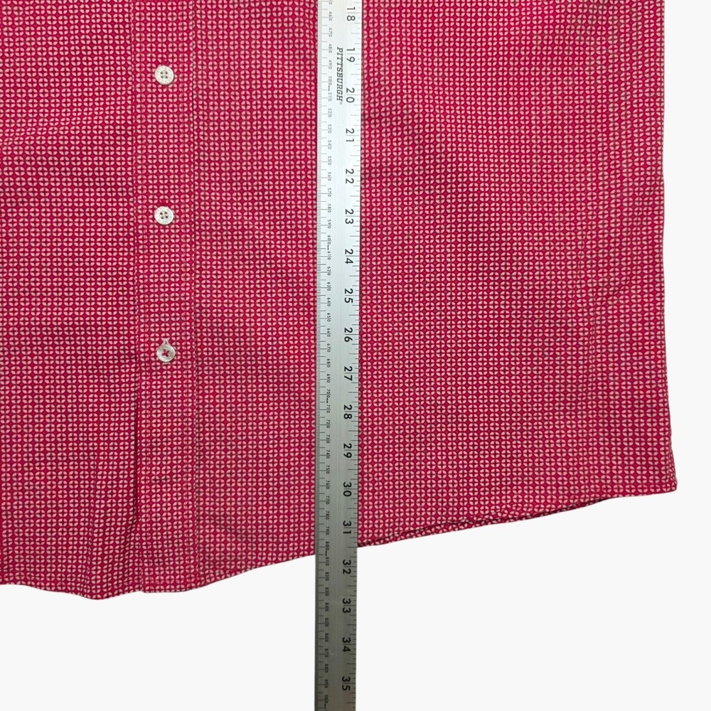 Cinch Mens Long Sleeve Button Down Shirt Red White Geometric Western MTW1105658 - Picture 7 of 9